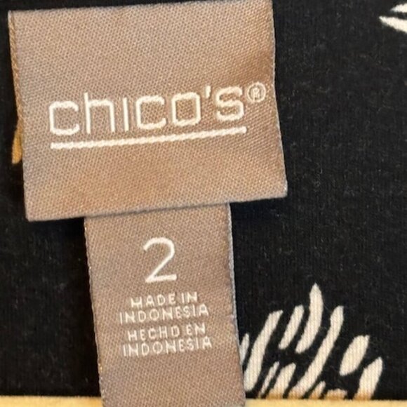 Chico's Blouse Shirt Women's Size Large Floral Purple Black‎ Chicos 2 - Picture 3 of 3